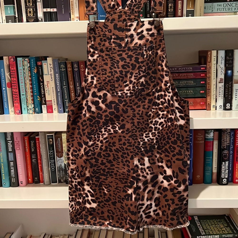 Cheetah Print Overall Dress